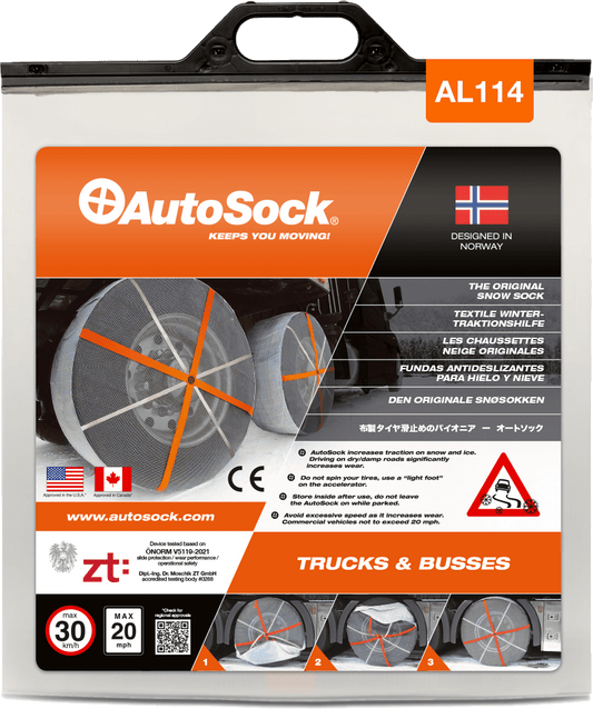 Product Packaging of AutoSock for trucks (front view) AL114