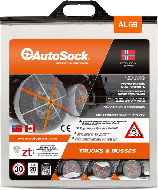 Product Packaging of AutoSock for trucks (front view) AL69