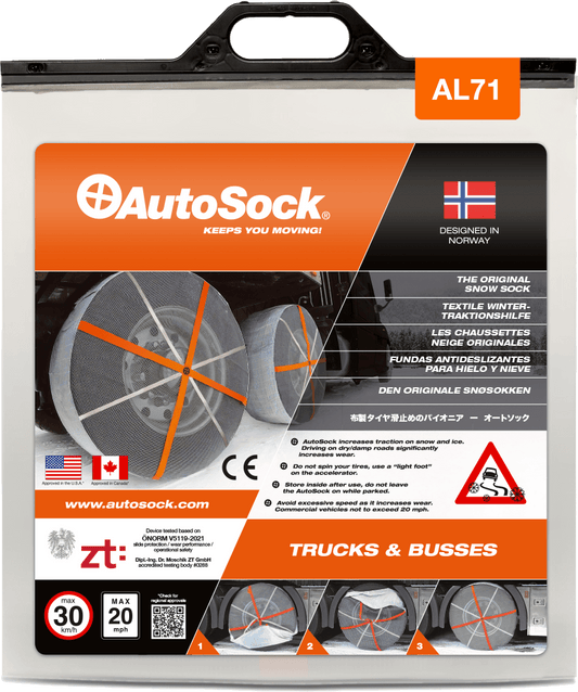 Product Packaging of AutoSock for trucks (front view) AL71