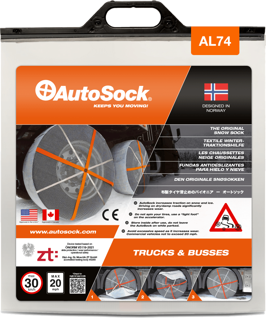 Product Packaging of AutoSock for trucks (front view) AL74