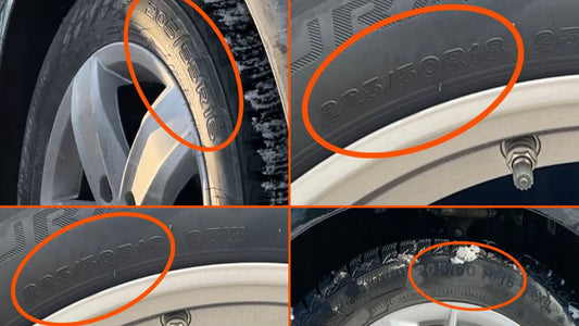 The tire code showed on different sidewalls of several tires