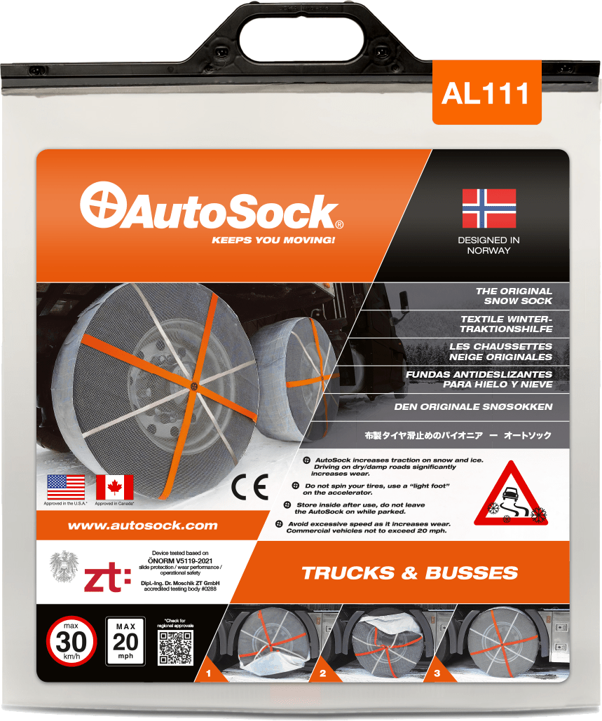 Product Packaging of AutoSock for trucks (front view) AL111 