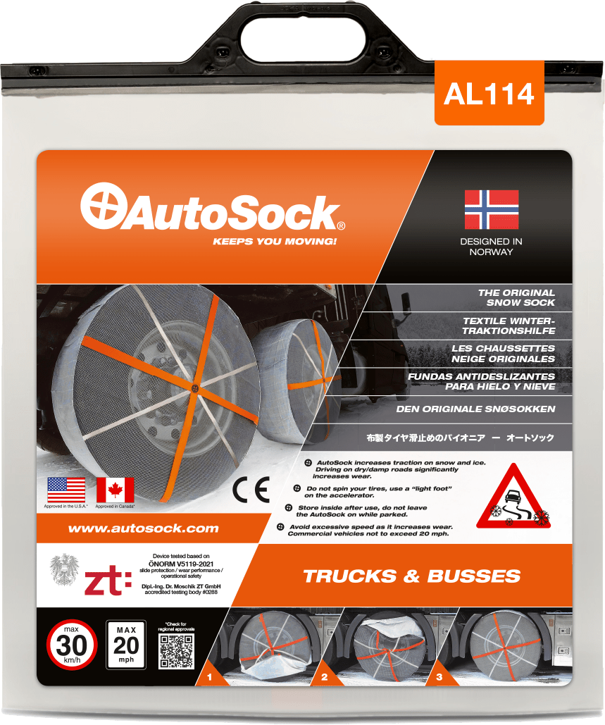 Product Packaging of AutoSock for trucks (front view) AL114