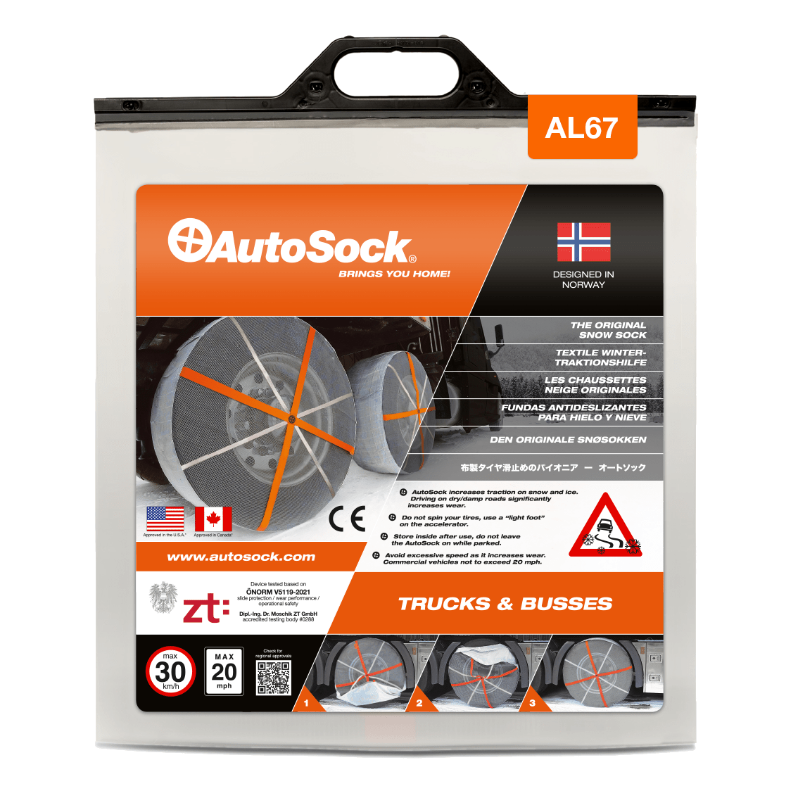 Autosocks Sizes AutoSock for trucks AL 67 AL67